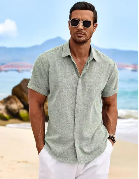 Mens Coastline Linen Shirt